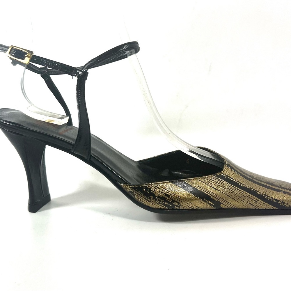 Black/gold Dressy Shoes Leather New In Box